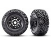 Tires & wheels, assembled, glued, left (1), right (1) (black wheels,