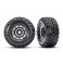 Tires & wheels, assembled, glued, left (1), right (1) (black with sat