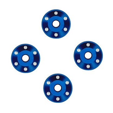 Wheel washers, machined aluminum, blue (4)