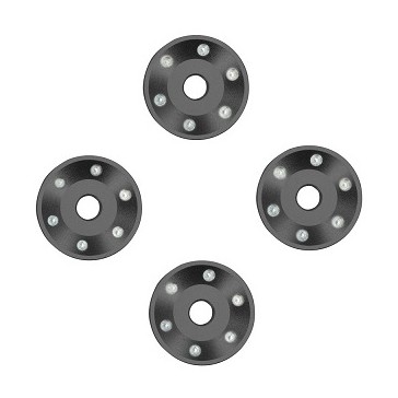 Wheel washers, machined aluminum, gray (4)
