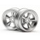 DISC.. VINTAGE 5 SPOKE WHEEL 26MM MATTE CHROME(0MM OFFSET)