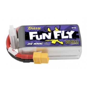 Tattu FunFly LiPo 3S 11.1V-1550-100C (XT60) 73x36x28mm 140g