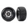 Tires & wheels, assembled, glued (dirt oval, graphite gray wheels, Ho