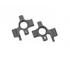 Steering blocks, 6061-T6 aluminum (gray-anodized), left & right/ 3x12
