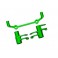 Steering bellcranks, drag link (green-anodized 6061-T6 aluminum)/ 5x8