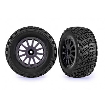 Tires & wheels, assembled, glued (gray wheels, gravel pattern tires,