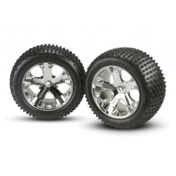 Tires & wheels, assembled, glued (2.8) (All-Star chrome whee