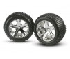 Tires & wheels, assembled, glued (2.8) (All-Star chrome whee