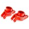 Carriers, stub axle (red-anodized 6061-T6 aluminum) (rear) (left & ri