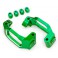 Caster blocks, 6061-T6 aluminum (green-anodized), left & right/ 4x22m