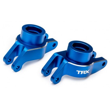 Carriers, stub axle (blue-anodized 6061-T6 aluminum) (rear) (left & r