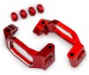 Caster blocks, 6061-T6 aluminum (red-anodized), left & right/ 4x22mm