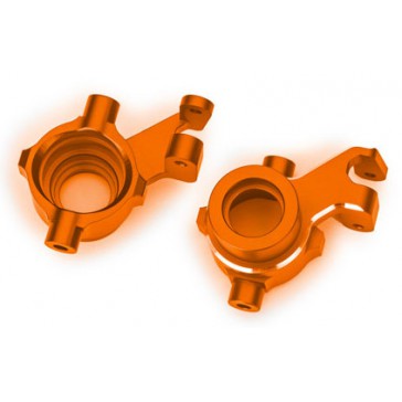 Steering blocks, 6061-T6 aluminum (orange-anodized), left & right/ 3x