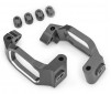 Caster blocks, 6061-T6 aluminum (gray-anodized), left & right/ 4x22mm
