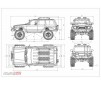Crawling kit - EMOX2 1/8 RTR 775 Brushed kit  (Metallic light blue)