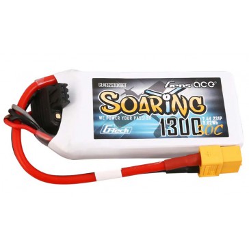 Soaring LiPo 2S 7.4V-1300-30C (XT60) 69x34x14.5mm 79g G-Tech