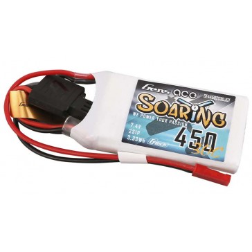 Soaring LiPo 2S 7.4V-450-30C(JST) 56.5x31x9mm 33g