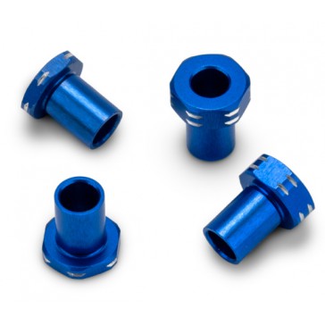 RC10B7 Aluminum Caster Hat Bushings, 4pc - Blue