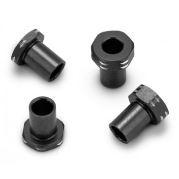 RC10B7 Aluminum Caster Hat Bushings, 4pc - Black