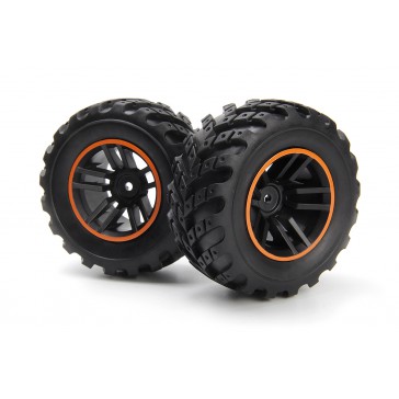 Spryte Wheels/Tires Assembled (Black/Orange)