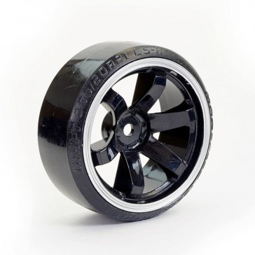 1/10 STREET/DRIFT TYRE 6-SPOKE WHEEL (6MM OFFSET)