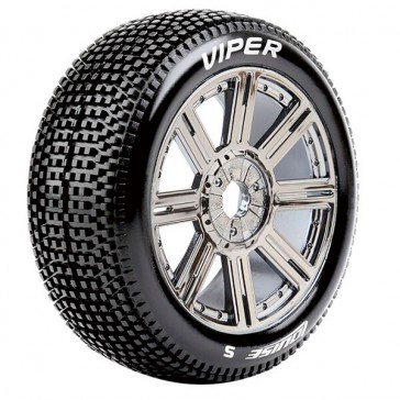 B-VIPER 1/8 FR/RR SOFT HEX 17MM SPOKE/CHROME BL