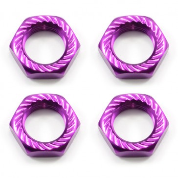 17mm X 1.0 PURPLE SERRATED WHEEL NUTS (4PCS)