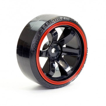 1/10 STREET/DRIFT TYRE 6-SPOKE WHEEL (6MM OFFSET)