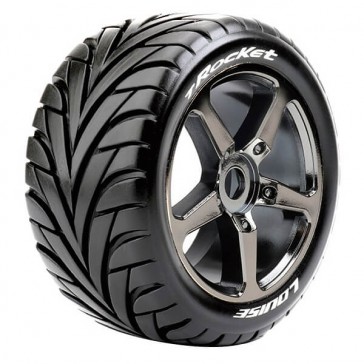 T-ROCKET 1/8 FR/RR 0 OFFSET BLACK CHROME