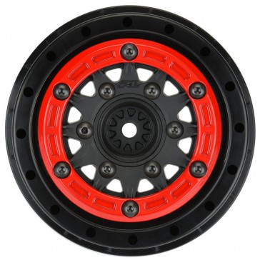 1/10 Raid Bead-Loc Fr/Rr 2.2/3.0 12 & 14mm SC Wheels (2) Red/Black