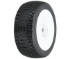 1/8 Convict S3 Front/Rear Buggy Tires Mounted 17mm White Wheels (2)