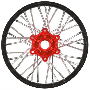 1/4 Pro-Spec Aluminum V2 Bead Rear Wheel Black/Red (1): Promoto-MX