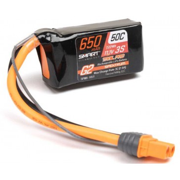 11.1V 650mAh 3S 50C Smart G2 Trail Pro LiPo Battery: IC2