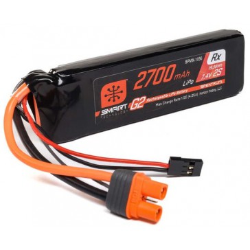 7.4V 2700mAh 2S 15C Smart G2 Receiver LiPo Battery: IC3