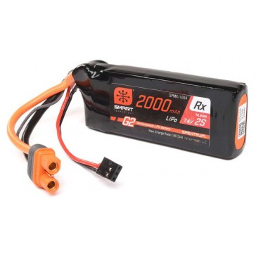 7.4V 2000mAh 2S 15C Smart G2 Receiver LiPo Battery: IC3