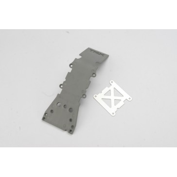 Skidplate, front plastic (grey)/ stainless steel plate