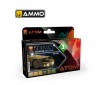 ATOM ACR. PAINT GRAVITY SET 01 GREEN 6 JARS