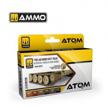 ATOM ACR. PAINT SET TYRES en RUBBER RUSTY 6 JARS