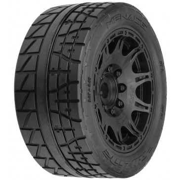 1/6 Menace HP BELTED F/R 5.7 MT Tires Mounted 24mm Blk Raid (2)