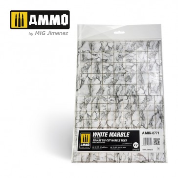 MARBLE WHITE, SQUARE DIE-CUT TILES 2 PCS.