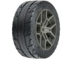 1/8 Vector S3 Front/Rear 35/85 2.4 Belted Mounted Tires 14mm Gray: Ve