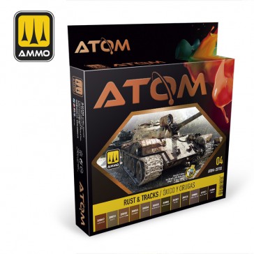 ATOM ACR. PAINT SET 4 RUST en TRACKS COLORS 12 JARS