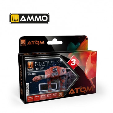 ATOM ACR. PAINT GRAVITY SET 03 RED 6 JARS