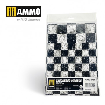 MARBLE CHECKERED, ROUND DIE-CUT WARGAMES 2 PCS.