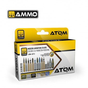 ATOM ACR. PAINT SET MOD. AMUNITION COLORS 6 JARS