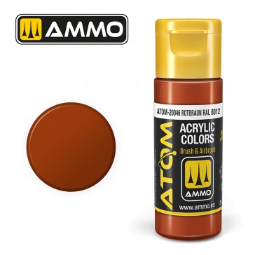ATOM ACRYLIC COLOR ROTBRAUN RAL 8012 20 ML