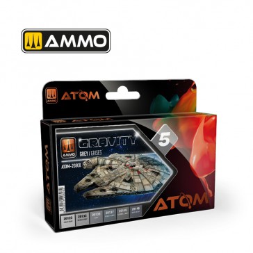 ATOM ACR. PAINT GRAVITY SET 05 GREY 6 JARS