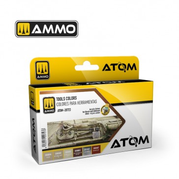 ATOM ACR. PAINT SET TOOLS COLORS 6 JARS