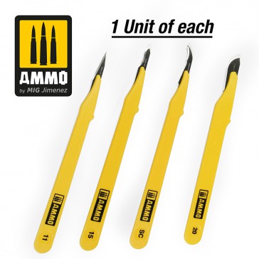 SCALPELS STANDARD BLADE SET STRAIGHT/CURVED/RIPPER/LARGE 1PC