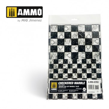 MARBLE CHECKERED, SQUARE DIE-CUT TILES 2 PCS.